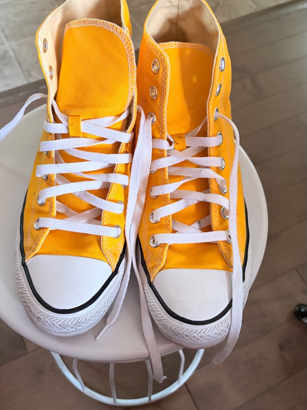 Classic High-Top Converse Sneakers in Yellow